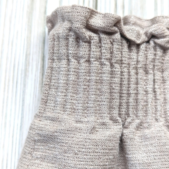 J. Crew Sparkle Linen and Cotton Blend Ruched Waist Mini Skirt in Coconut Sz 2 - Picture 7 of 11